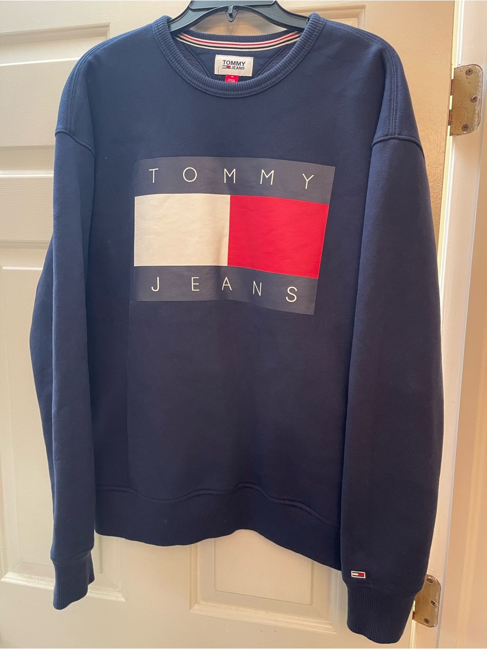 Tommy Hilfiger Navy Crewneck with Red & White Logo